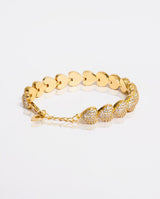 10mm Iced Heart Bracelet - Gold - Cernucci