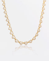 10mm Iced Heart Necklace - Gold - Cernucci