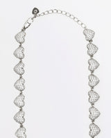10mm Iced Heart Necklace - White Gold - Cernucci