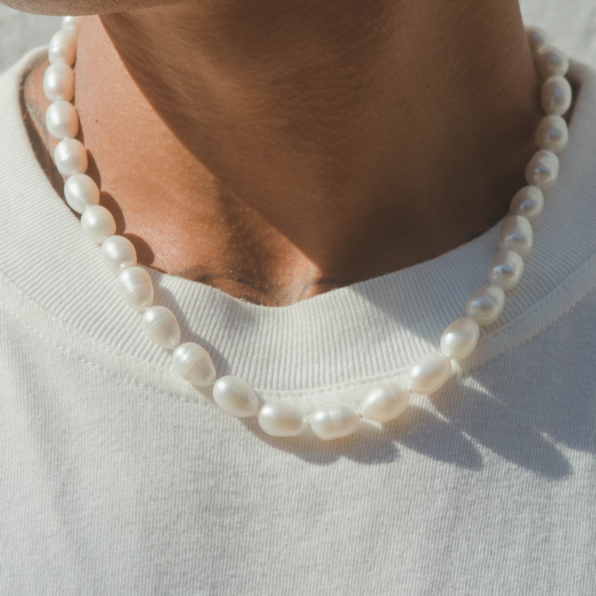 10mm Rice Pearl Necklace - Cernucci