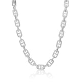 11mm Iced Astro Link Chain - White Gold - Cernucci