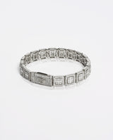 12mm Clustered Tennis Bracelet - White Gold - Cernucci