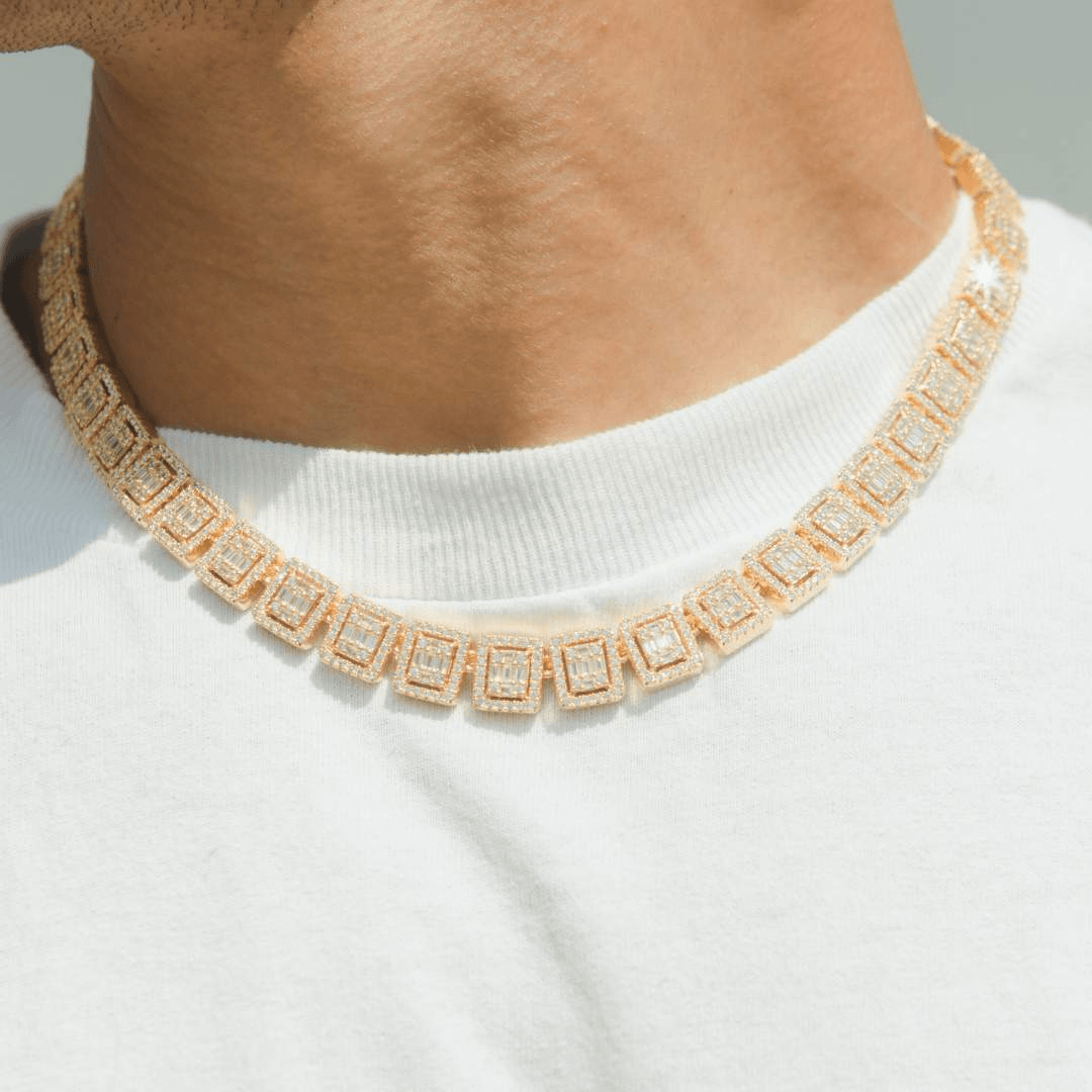 12mm Clustered Tennis Chain - Gold - Cernucci