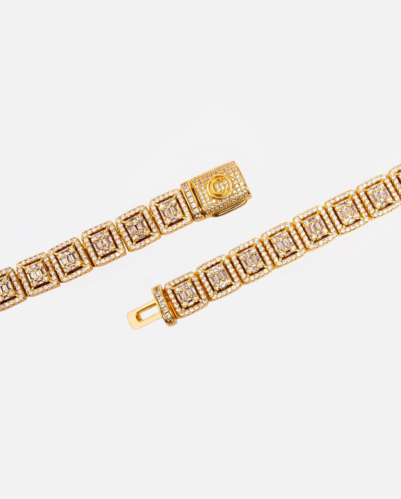 12mm Clustered Tennis Chain - Gold - Cernucci