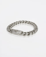 12mm Iced Cuban Link Bracelet - White Gold - Cernucci