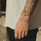 12mm Iced Cuban Link Bracelet - White Gold - Cernucci