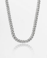 12mm Iced Cuban Link Chain - White Gold - Cernucci