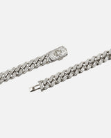 12mm Iced Cuban Link Chain - White Gold - Cernucci
