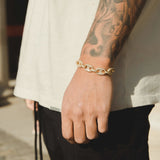 12mm Iced Gucci Link Bracelet - Gold - Cernucci