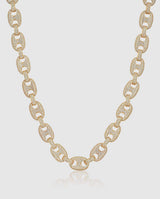 12mm Iced Gucci Link Chain - Gold - Cernucci