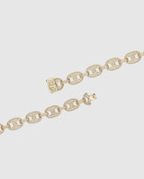 12mm Iced Gucci Link Chain - Gold - Cernucci