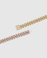 12mm Iced Tri-Coloured Cuban Chain - Cernucci