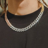 12mm Iced Tri-Coloured Cuban Chain - Cernucci