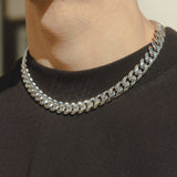 12mm Miami Cuban Link Chain - White Gold - Cernucci