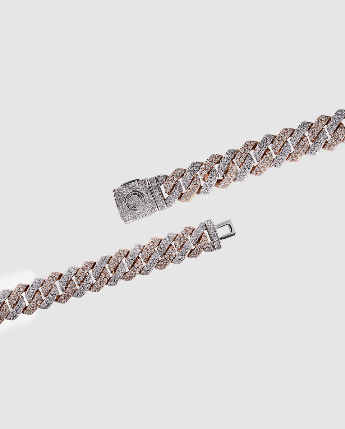 14mm Diamond Prong Link Bracelet - 2 Tone - Cernucci