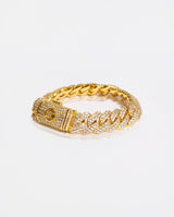 14mm Diamond Prong Link Bracelet - Gold - Cernucci