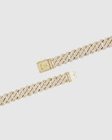 14mm Diamond Prong Link Bracelet - Gold - Cernucci