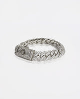 14mm Diamond Prong Link Bracelet - White Gold - Cernucci