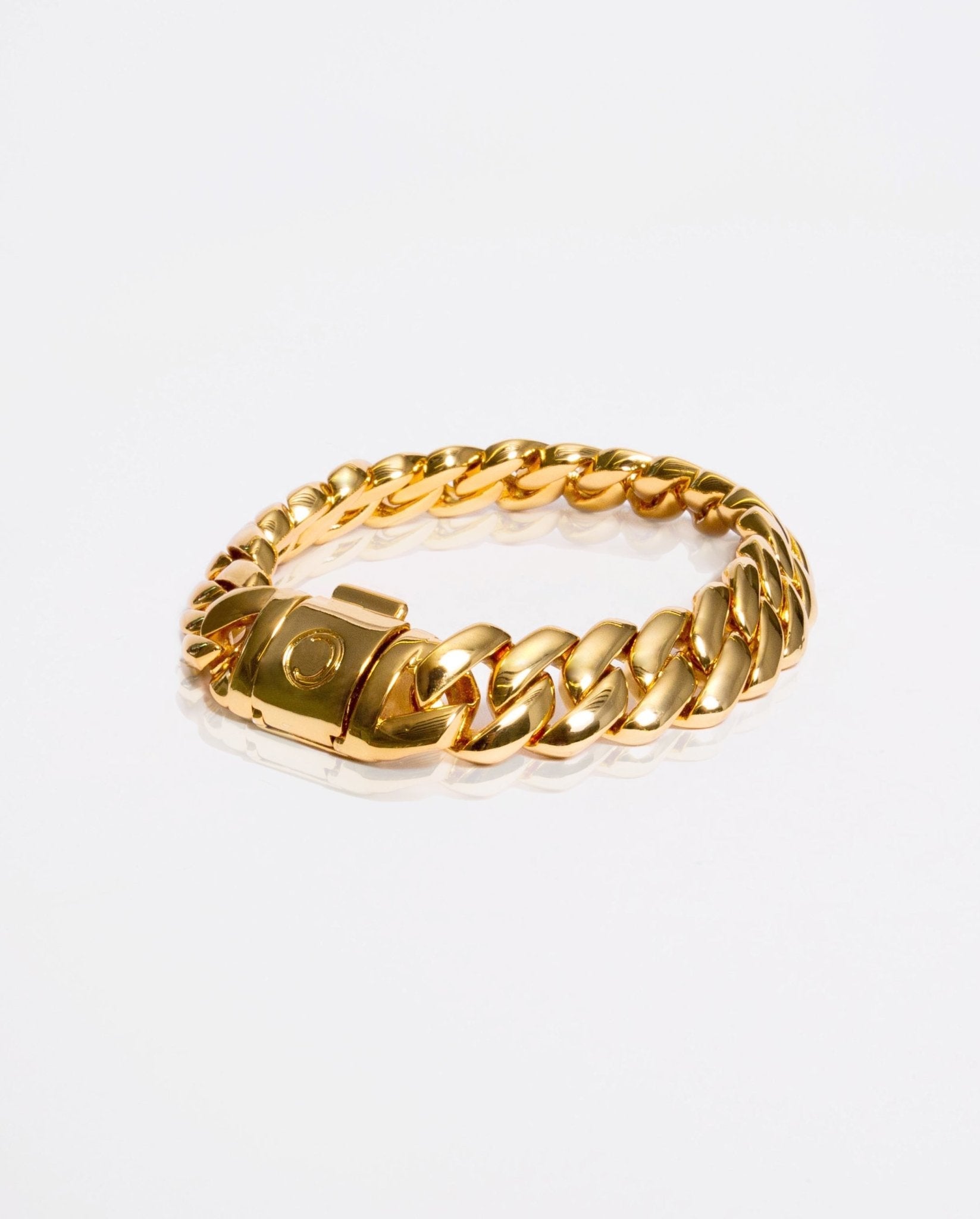 14mm Miami Prong Link Bracelet - Gold - Cernucci