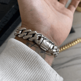 14mm Miami Prong Link Bracelet - White Gold - Cernucci
