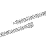 14mm Prong Link Chain + Bracelet Bundle - White Gold - Cernucci