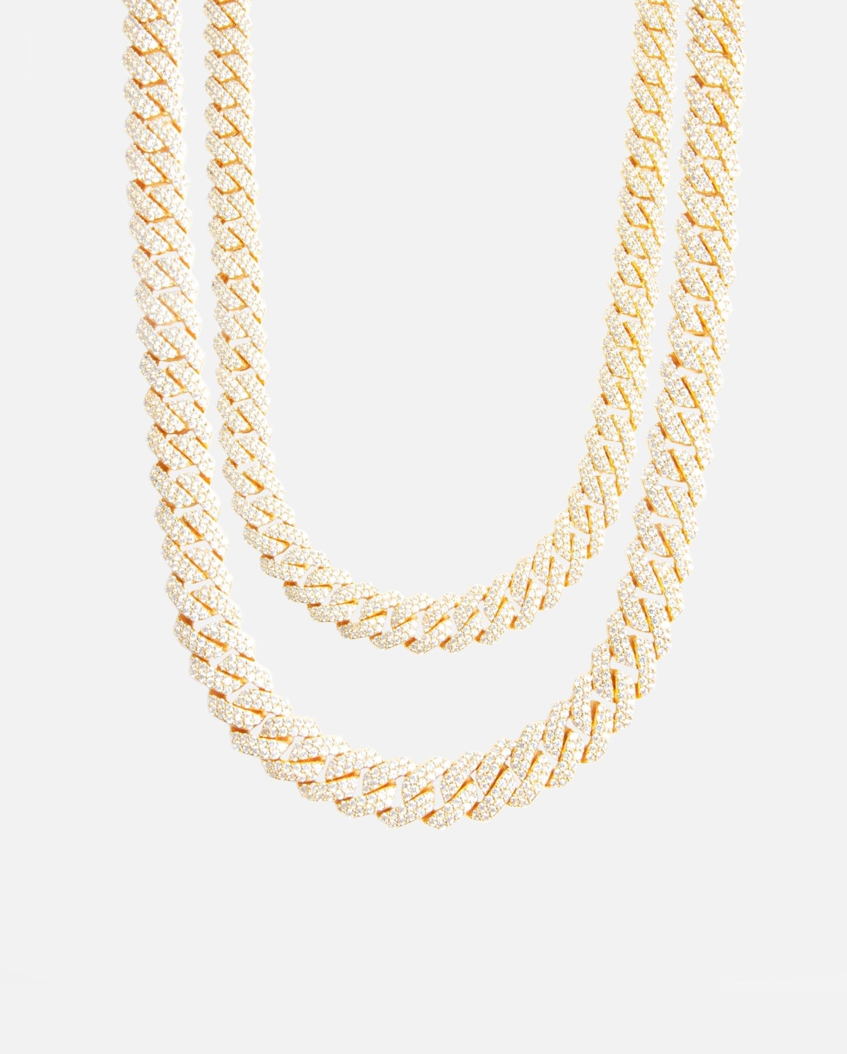 14mm Prong Link Chain Bundle - Gold - Cernucci