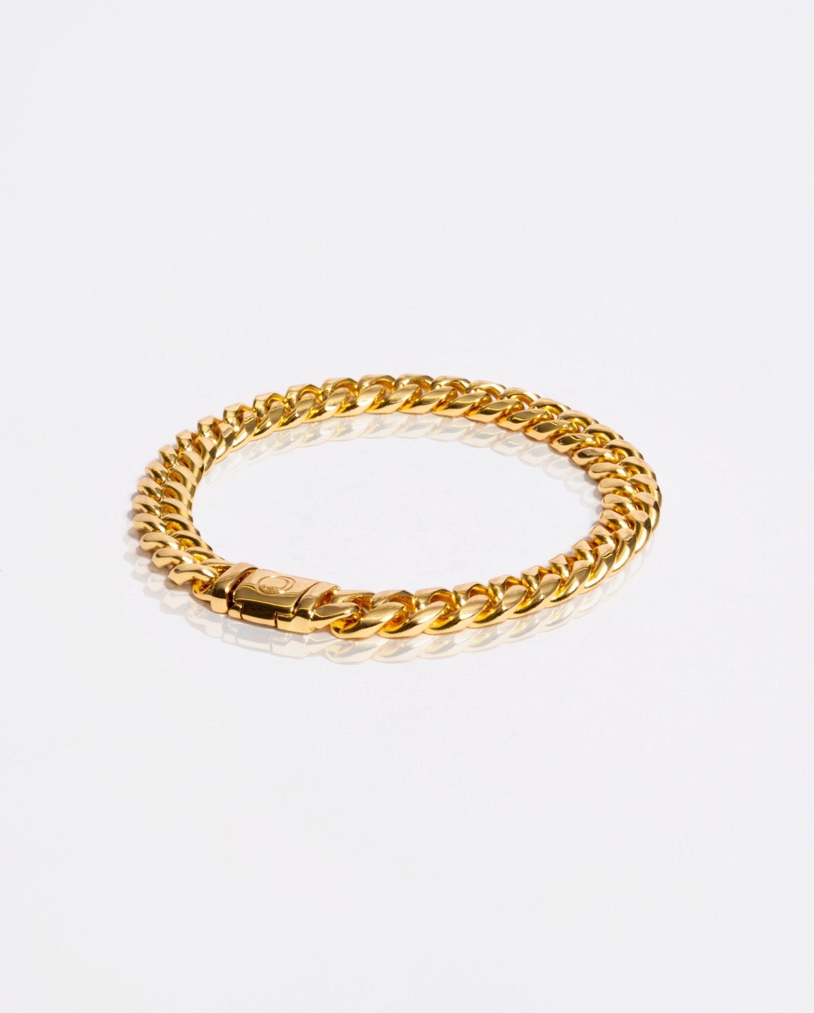 15mm Baguette Cuban Link Bracelet - Gold - Cernucci