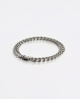 15mm Baguette Cuban Link Bracelet - White Gold - Cernucci