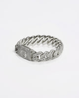 15mm Iced Cuban Link Bracelet - White Gold - Cernucci