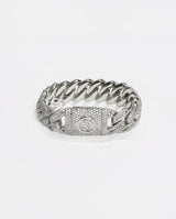 15mm Iced Cuban Link Bracelet - White Gold - Cernucci