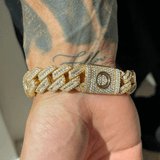 17mm Baguette Prong Link Bracelet - Gold - Cernucci