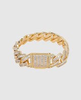 19mm Baguette Prong Link Bracelet - Gold - Cernucci