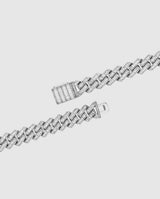 19mm Baguette Prong Link Bracelet - White Gold - Cernucci