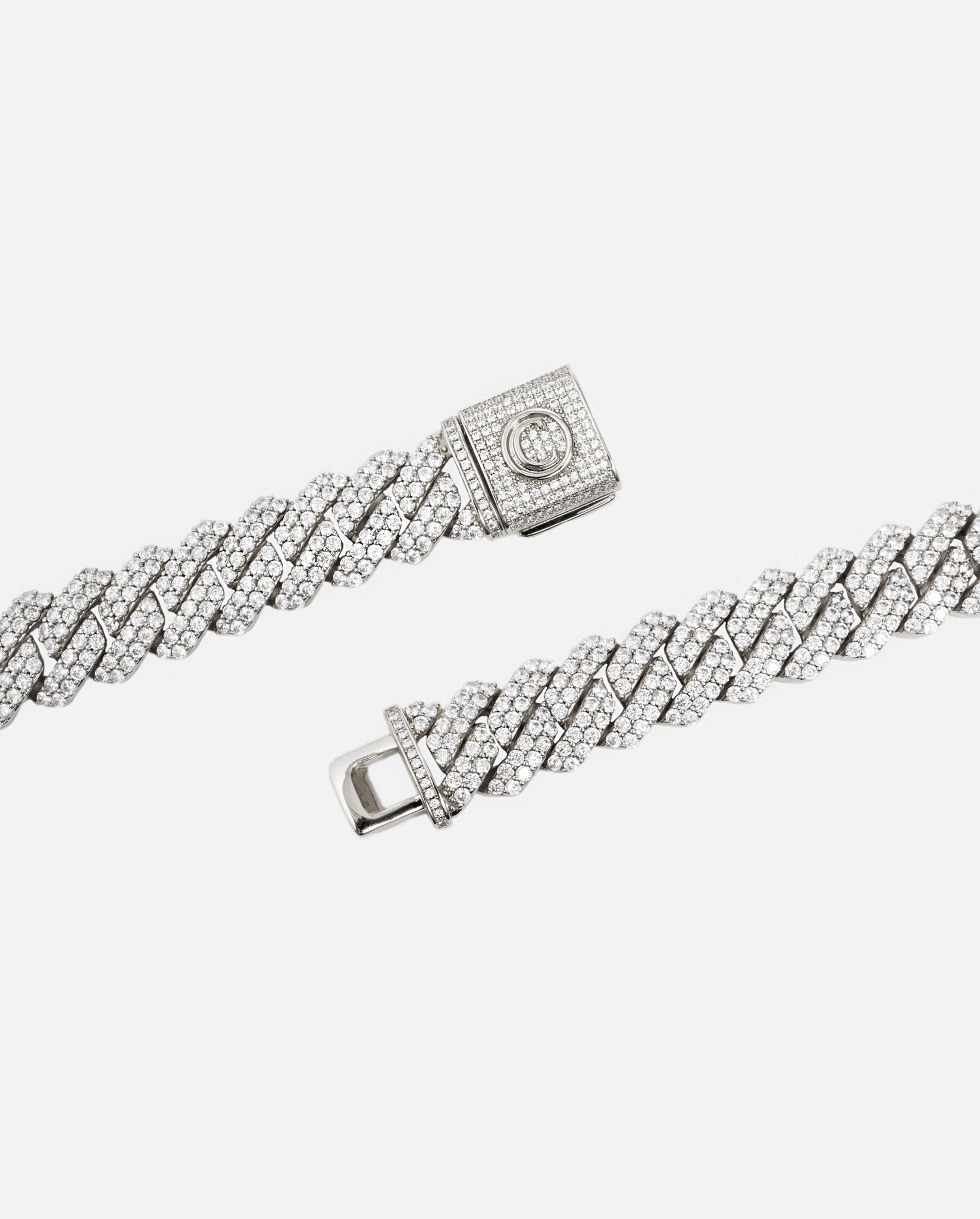 19mm Diamond Prong Link Chain - White Gold - Cernucci