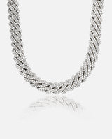 19mm Diamond Prong Link Chain - White Gold - Cernucci