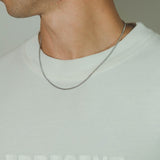 2mm Curb Chain - White Gold - Cernucci