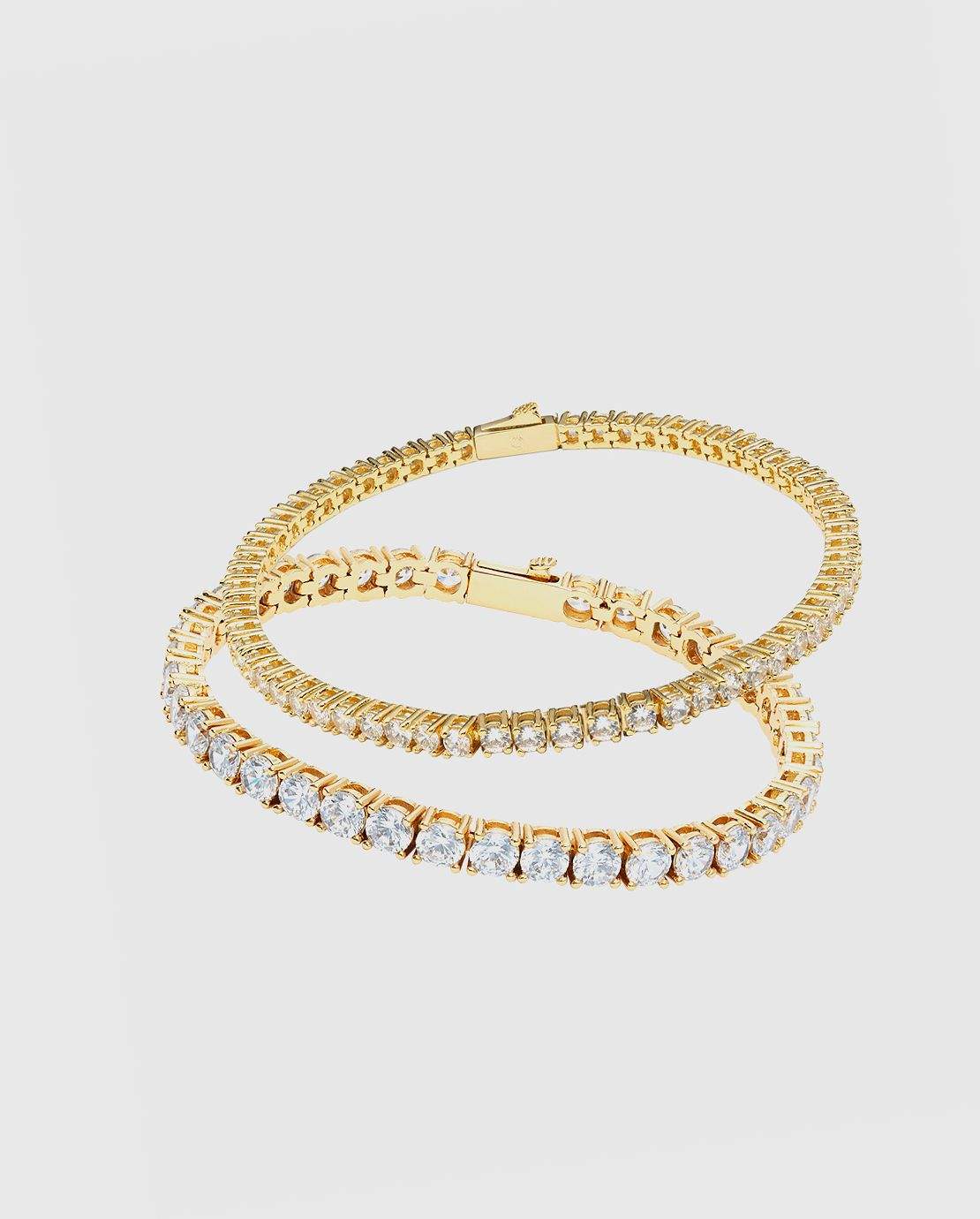3mm + 5mm Tennis Bracelet Bundle - Gold - Cernucci