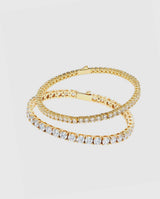 3mm + 5mm Tennis Bracelet Bundle - Gold - Cernucci
