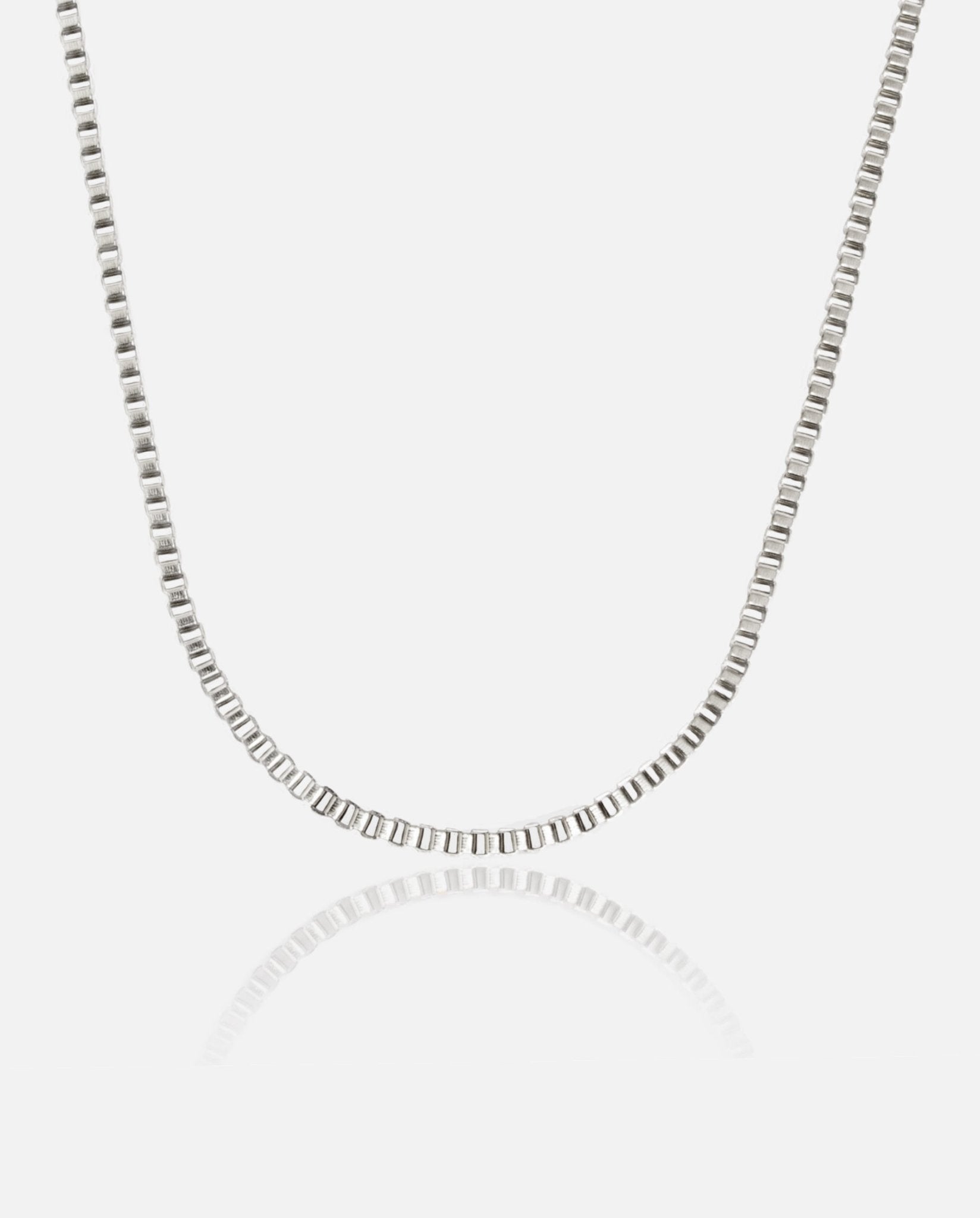 3mm Box Chain - White Gold - Cernucci