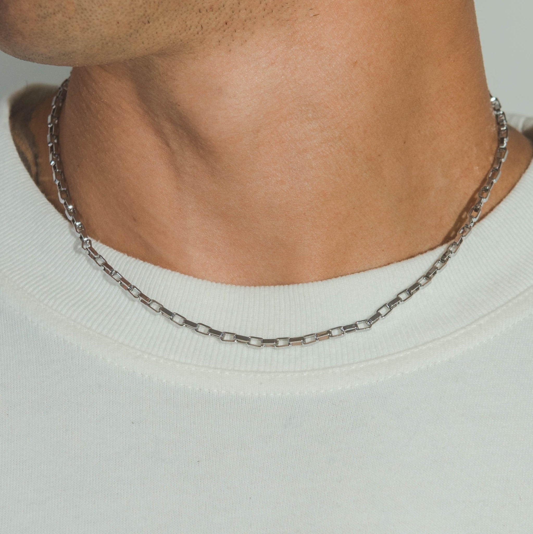 3mm Edge Chain - White Gold - Cernucci