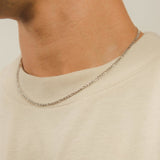 3mm Figaro Chain - White Gold - Cernucci
