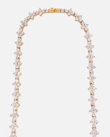 3mm Flower Tennis Necklace - Gold - Cernucci