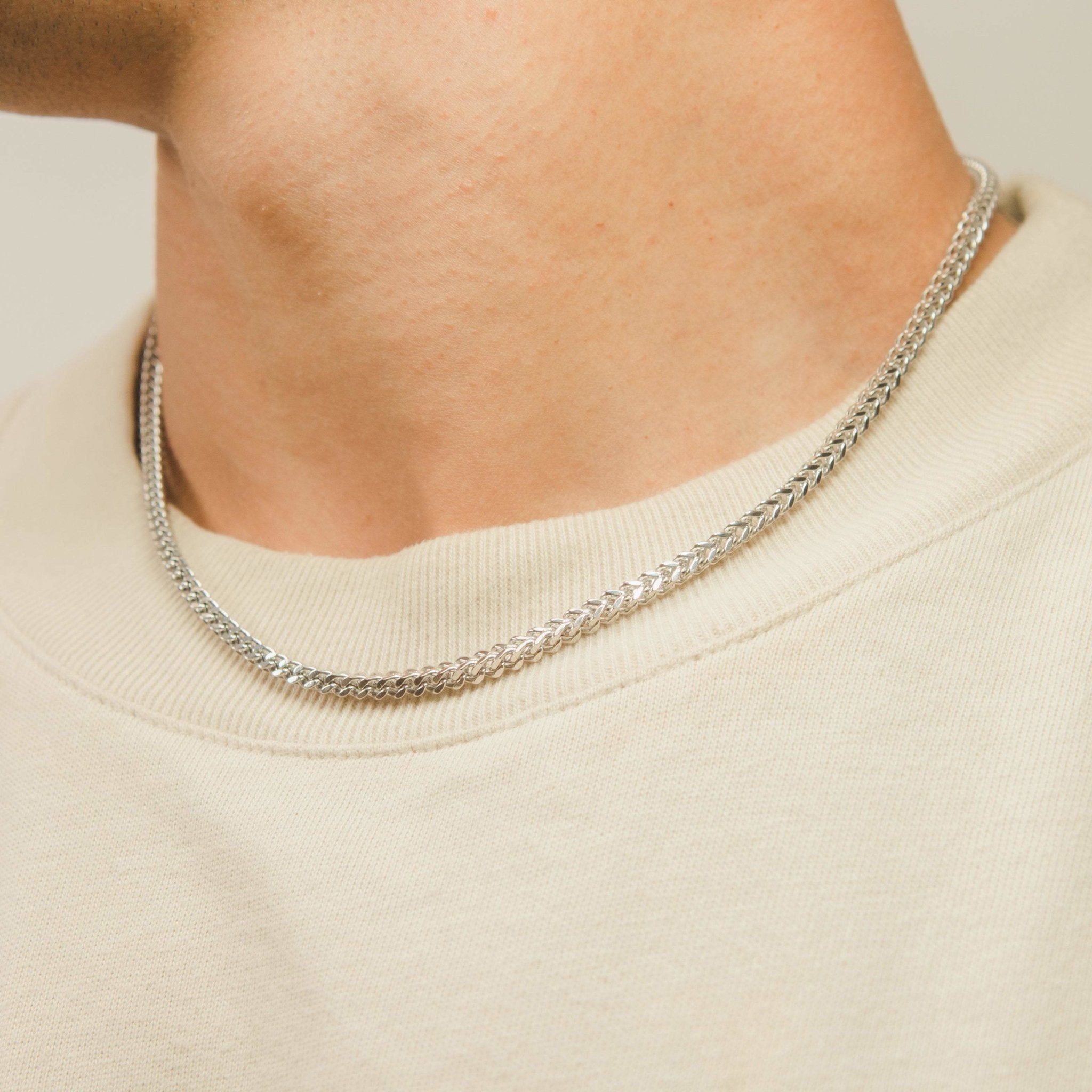 3mm Franco Chain - White Gold - Cernucci