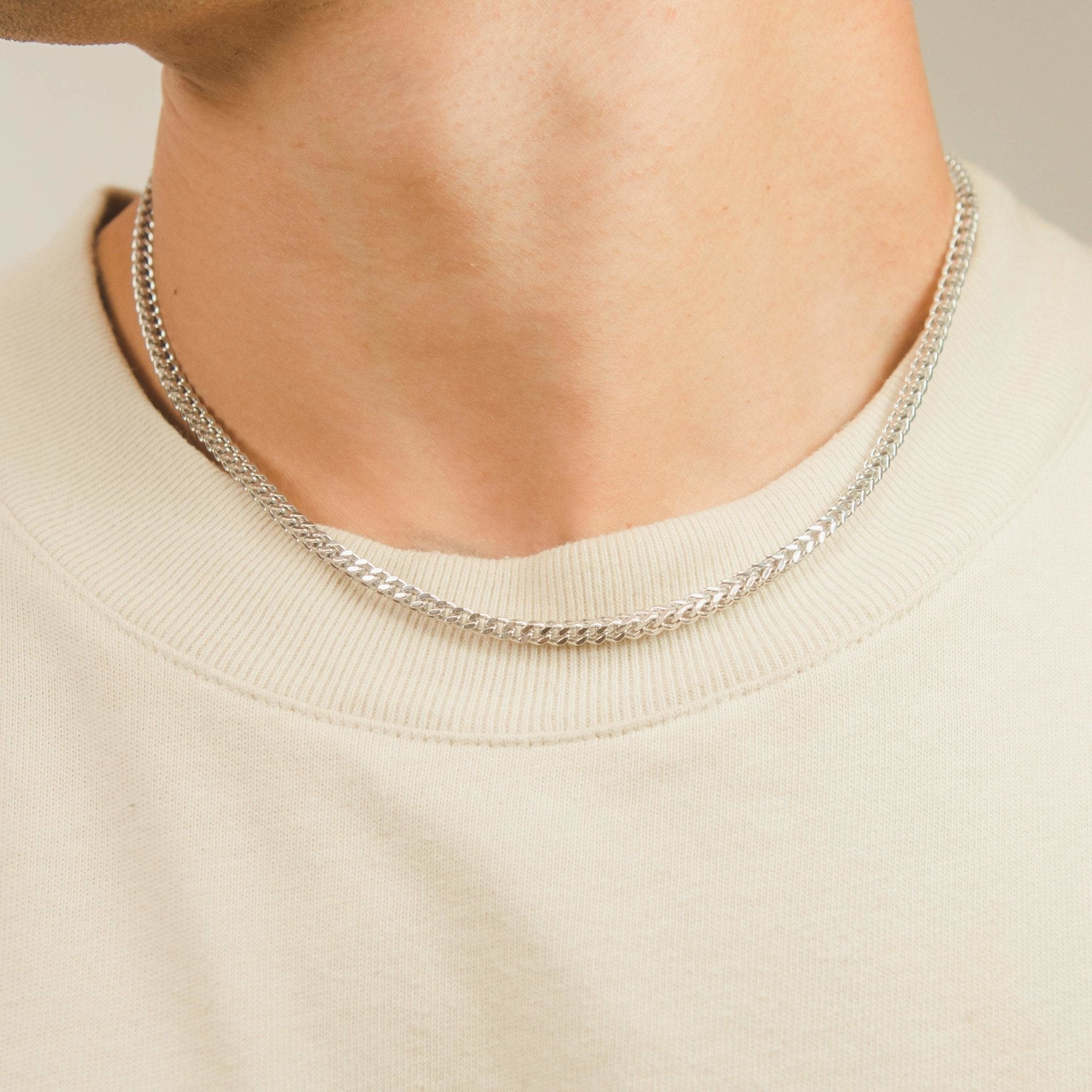 3mm Franco Chain - White Gold - Cernucci