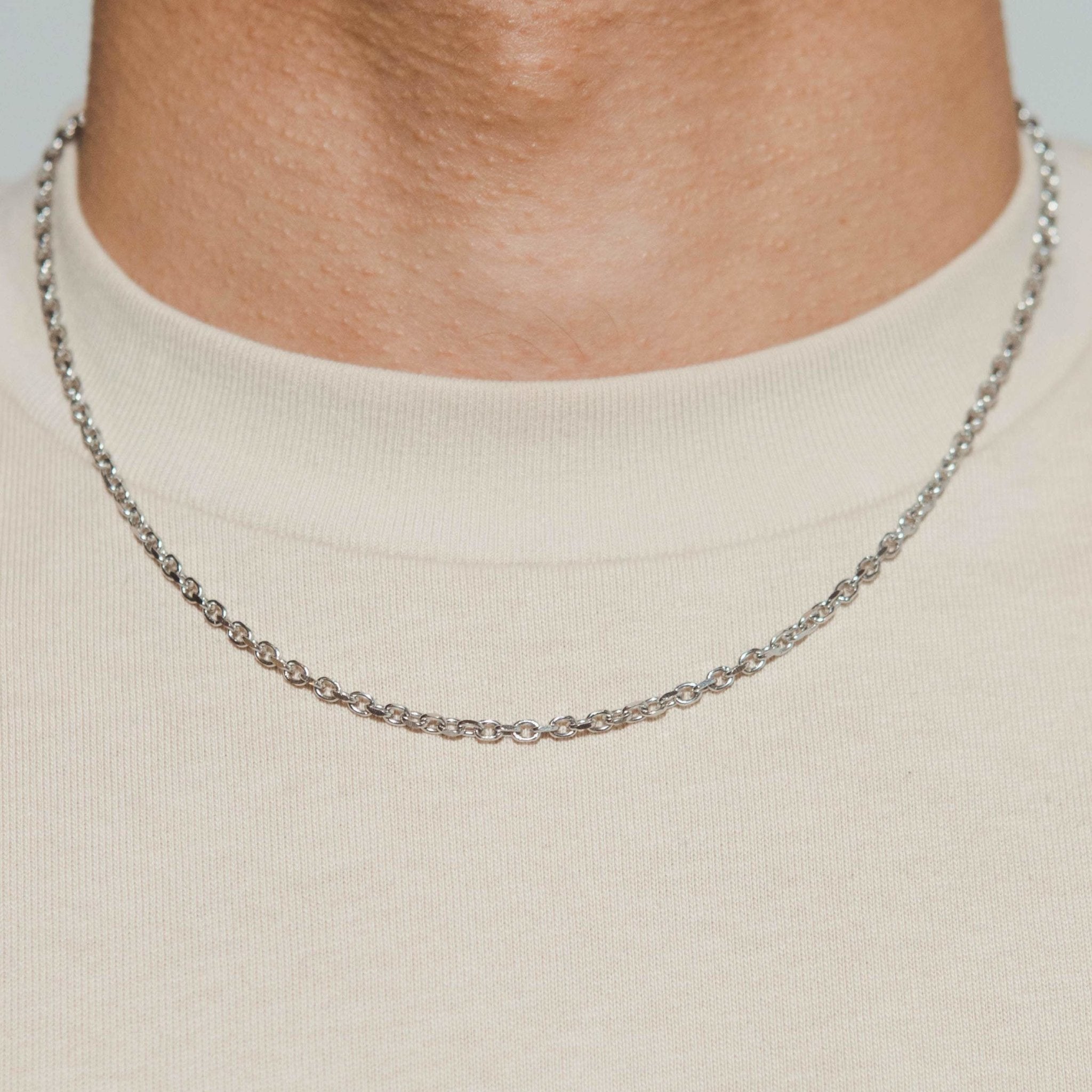 3mm Hermes Link Chain - White Gold - Cernucci