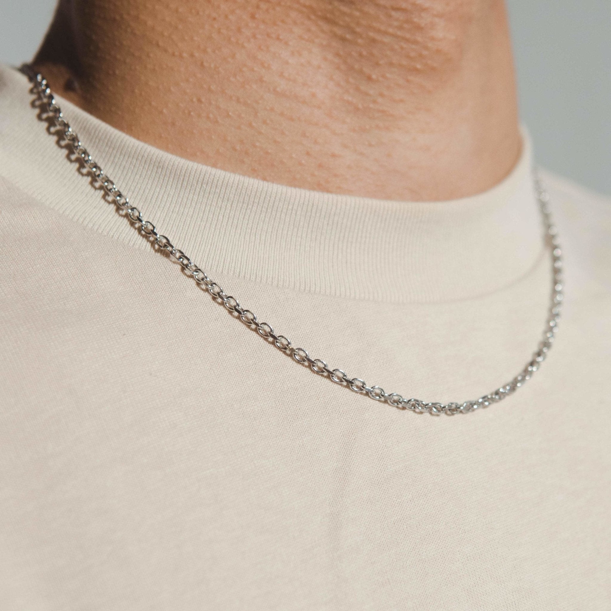 3mm Hermes Link Chain - White Gold - Cernucci