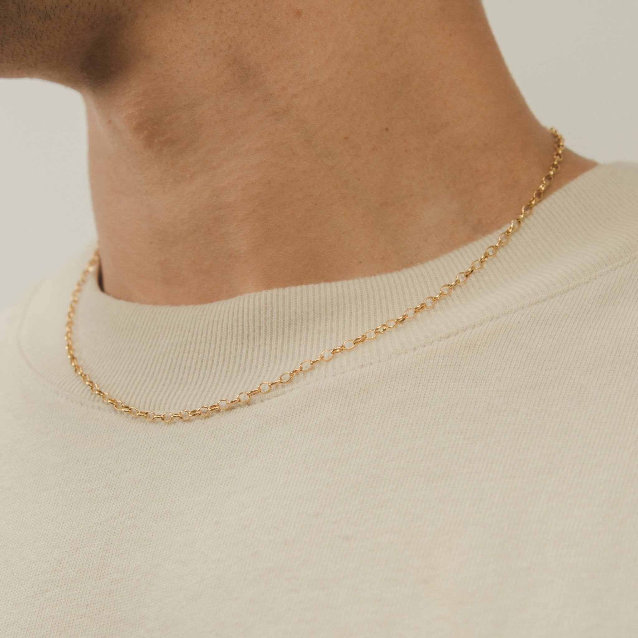 3mm Rolo Link Chain - Gold - Cernucci