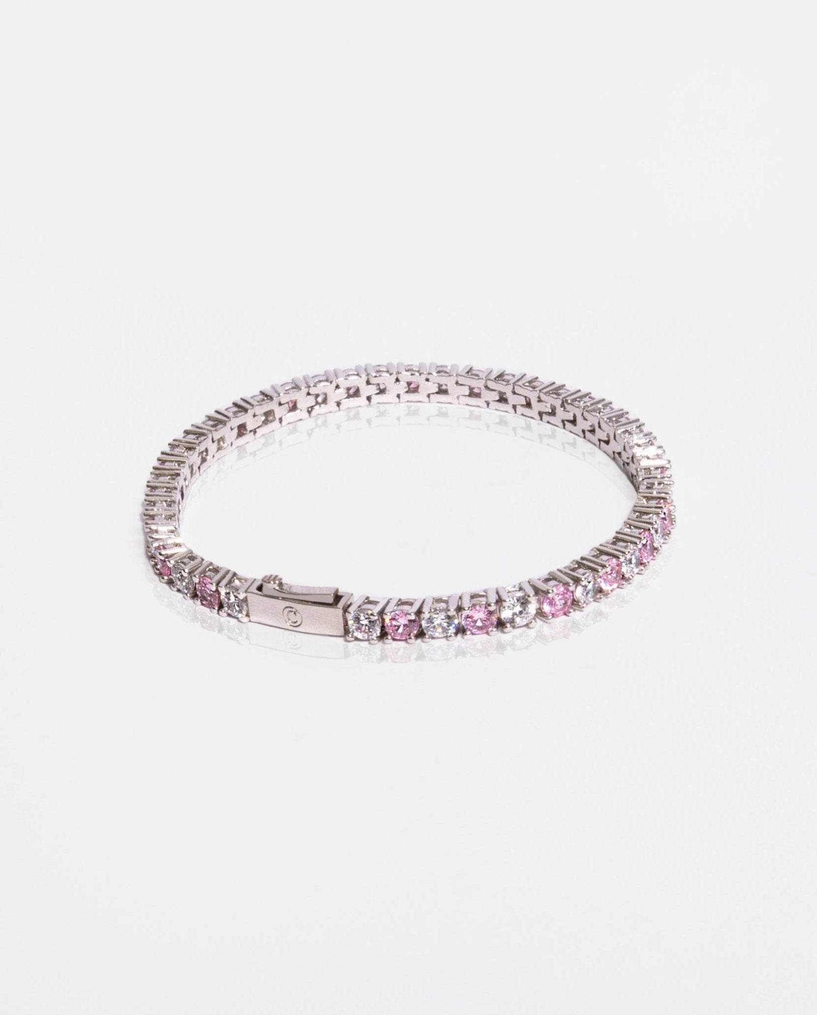 3mm Tennis Bracelet - Pink & White - Cernucci