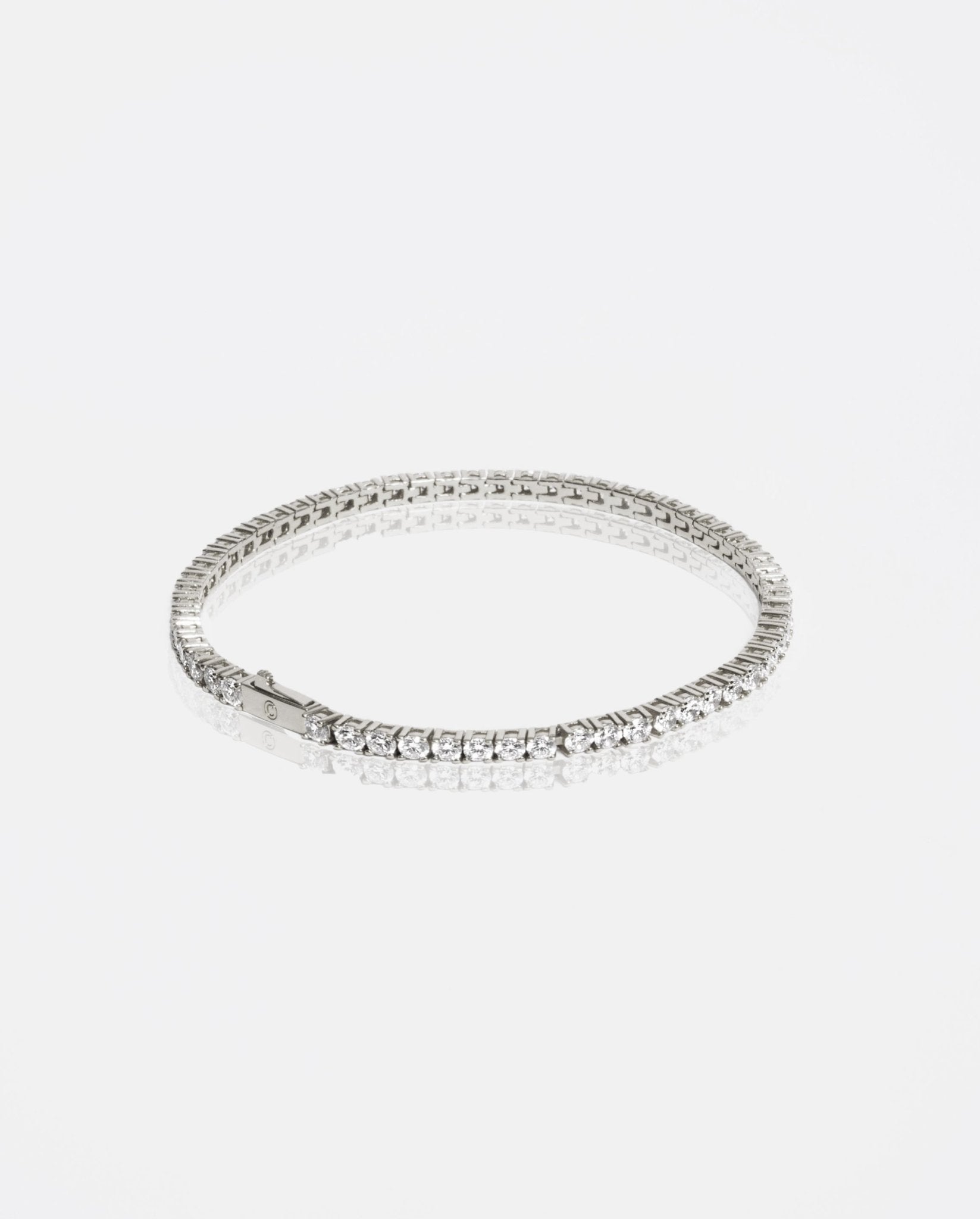 3mm Tennis Bracelet - White Gold - Cernucci