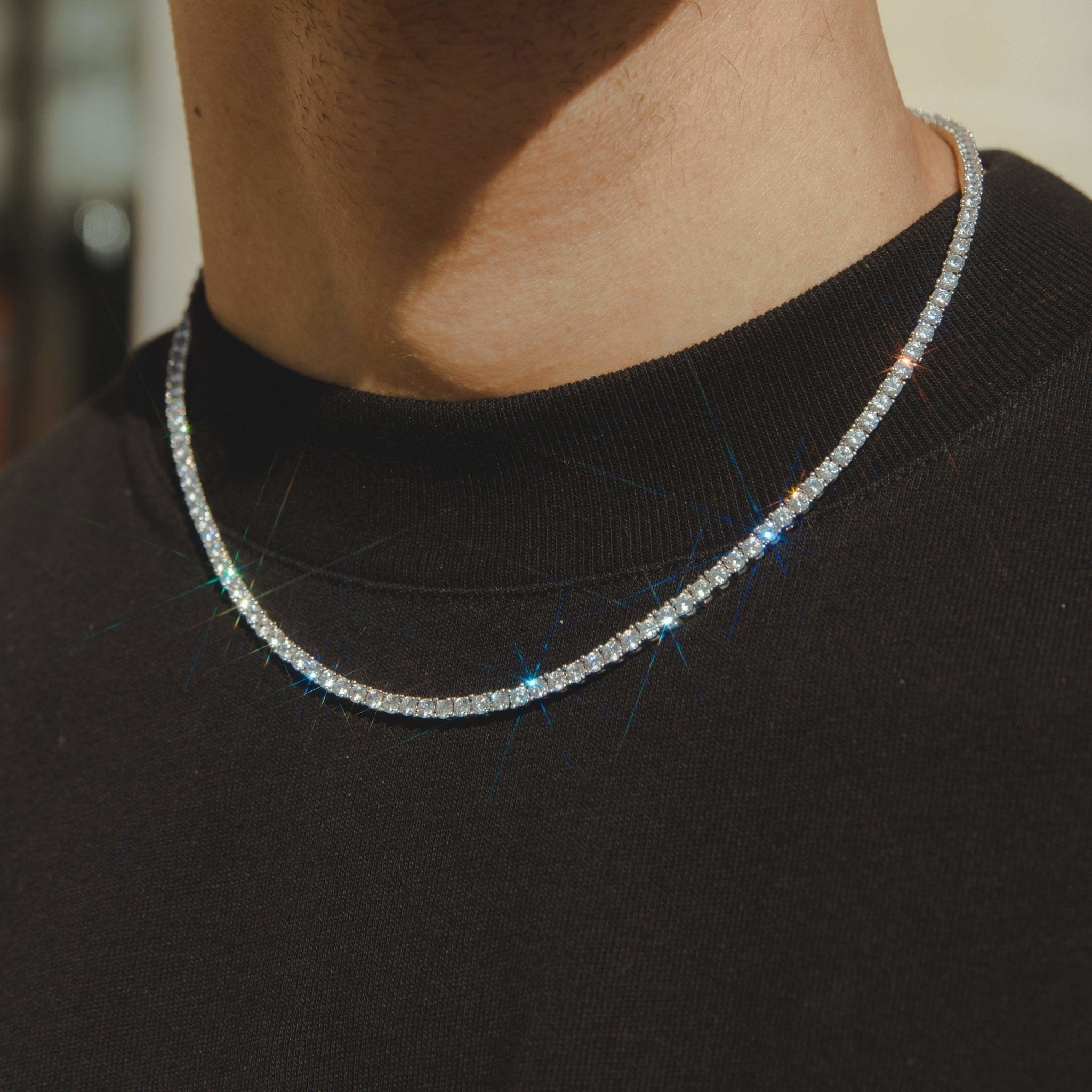 3mm Tennis Chain - White Gold - Cernucci